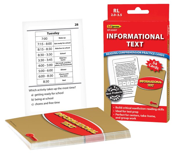 TCR63437 Informational Text Practice Cards Red Level Image