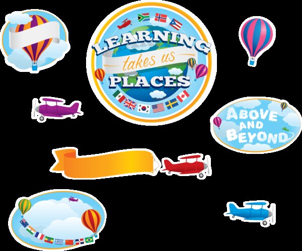 TCR63578 Learning Takes Us Places! Bulletin Board Display Set Image