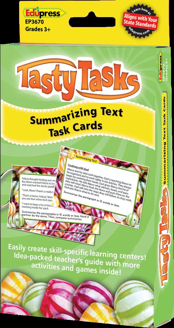 TCR63670 Tasty Task Cards: Summarizing Text Image
