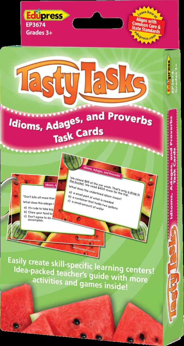 TCR63674 Tasty Task Cards: Idioms/Adages/Proverbs Image