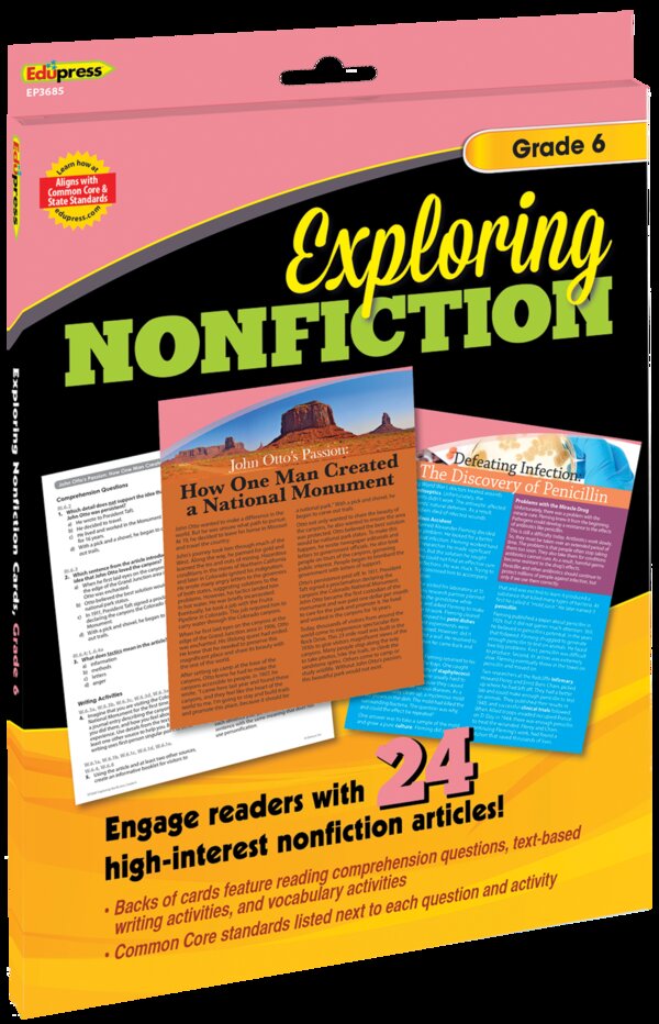 TCR63685 Exploring Nonfiction Cards Grade 6 Image