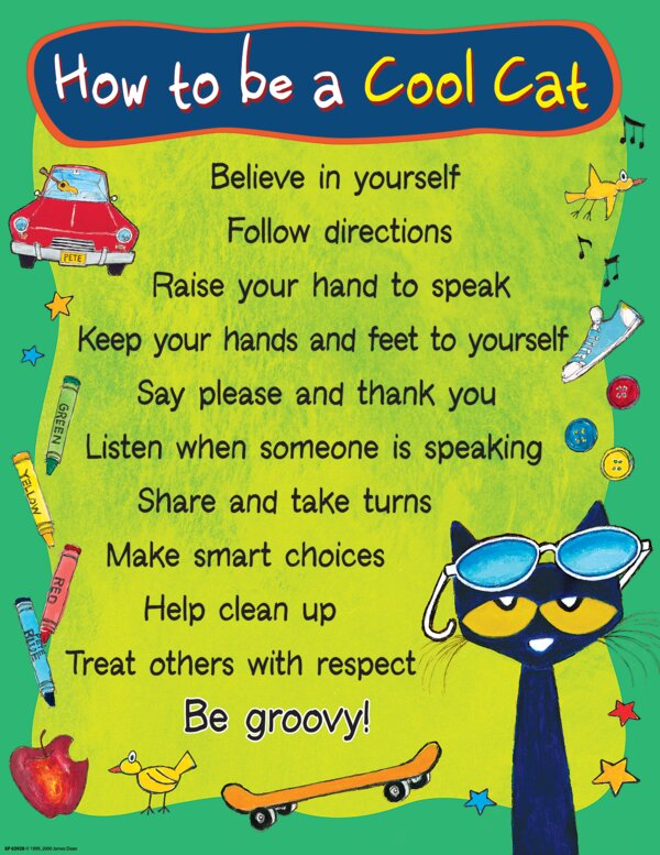 TCR63928 Pete the Cat How To Be A Cool Cat Chart Image