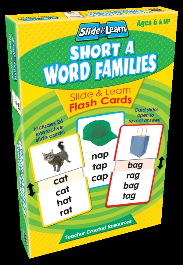 TCR6557 Short A Word Families Slide & Learn Flash Cards Image