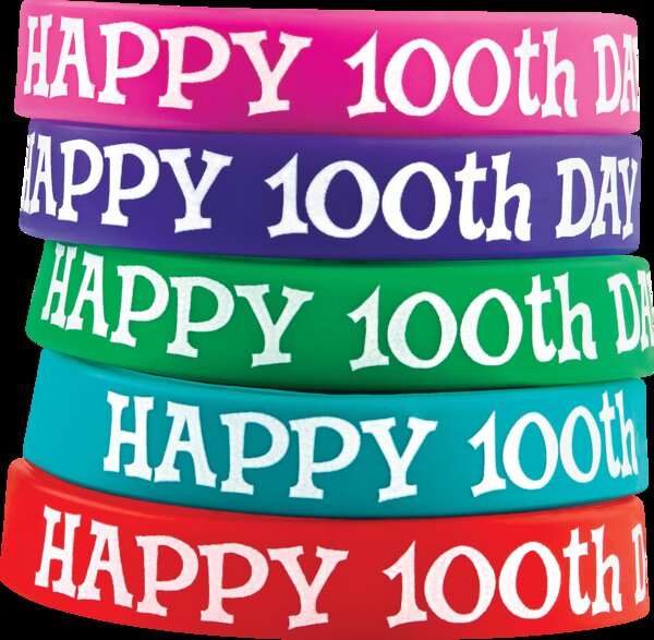 TCR6568 Happy 100th Day Wristbands Image