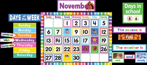 TCR6590 Colorful Calendar Bulletin Board Image