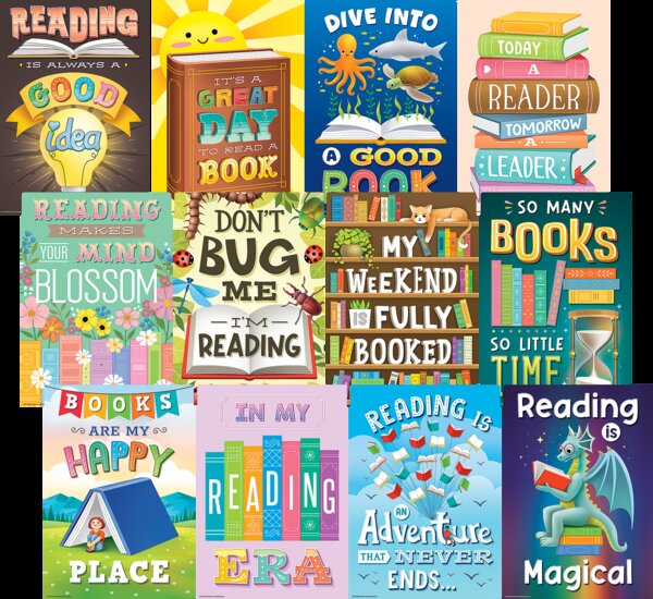 TCR6629 Reading Is Fun Small Poster Pack Image