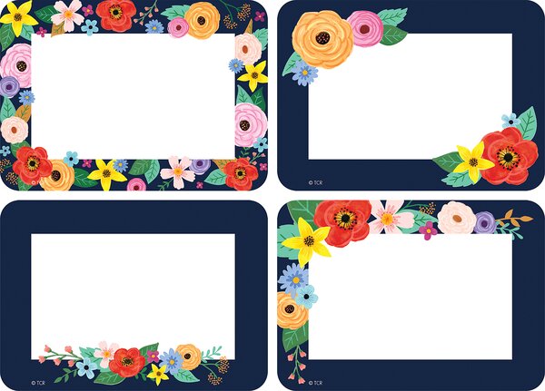 TCR6701 Wildflowers Name Tags/Labels - Multi-Pack Image