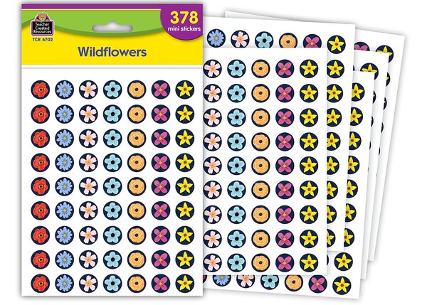 TCR6702 Wildflowers Mini Stickers Image