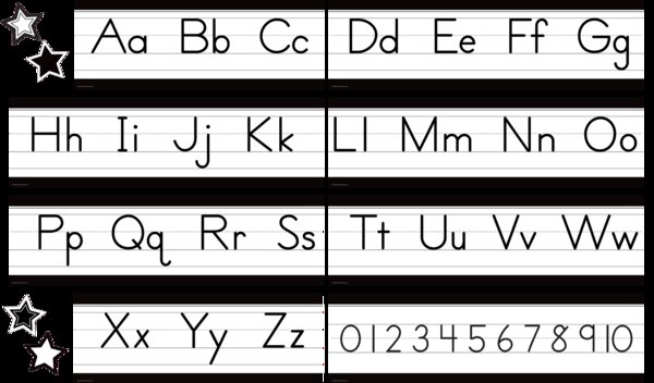 TCR6807 Black and White Alphabet Line Mini Bulletin Board Image