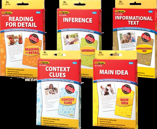 TCR68417 Reading Comprehension Cards 5-Pack Grades 1-2 Image