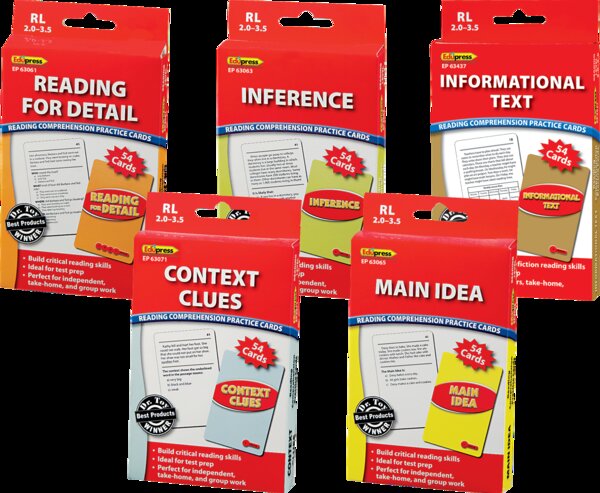 TCR68418 Reading Comprehension Cards 5-Pack Grades 2-3 Image