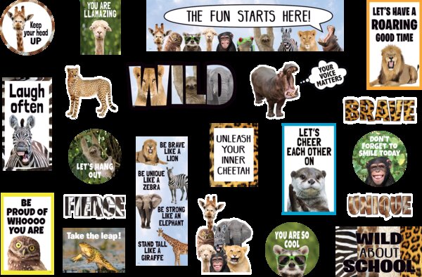 TCR6852 Go Wild Animals Mini Bulletin Board Image