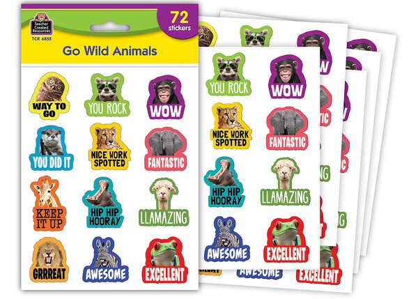 TCR6855 Go Wild Animals Stickers Image