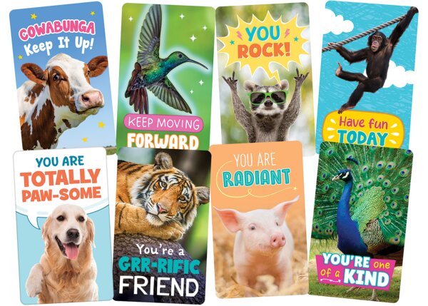 TCR6856 Go Wild Animals Encouragement Cards Image
