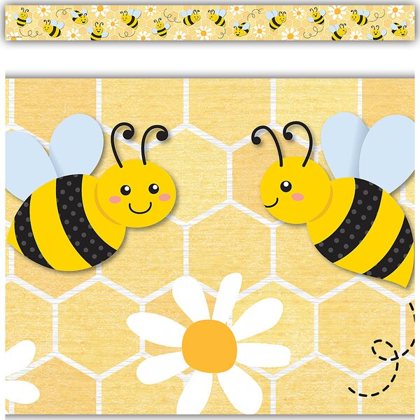 TCR6908 Buzzing Bees Straight Border Trim Image