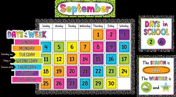 TCR6921 Brights 4Ever Calendar Bulletin Board Image