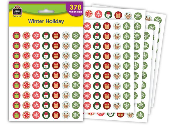 TCR6947 Winter Holiday Mini Stickers Image