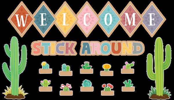 TCR6953 Happy Cactus Crew Welcome Bulletin Board Image