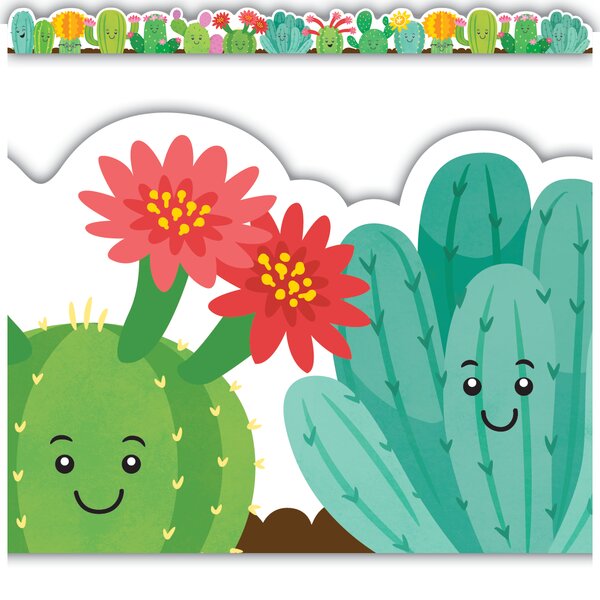 TCR6954 Happy Cactus Crew Die-Cut Border Trim Image