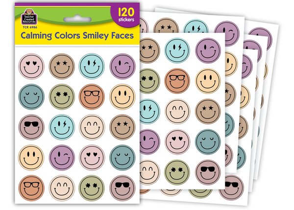 TCR6986 Calming Colors Smiley Faces Stickers Image