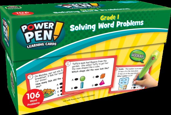 TCR6989 Power Pen Learning Cards: Solving Word Problems Grade 1 Image