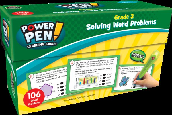 TCR6998 Power Pen Learning Cards: Solving Word Problems Grade 3 Image