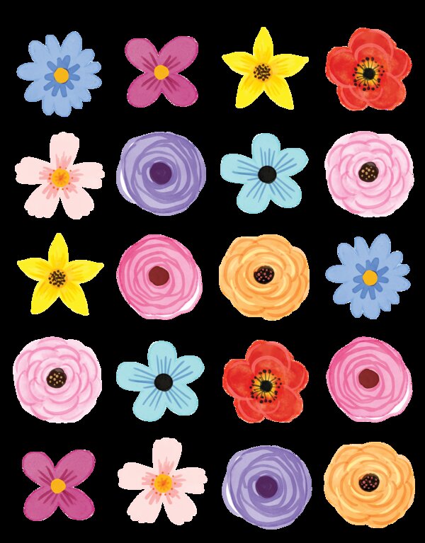 TCR7092 Wildflowers Stickers Image