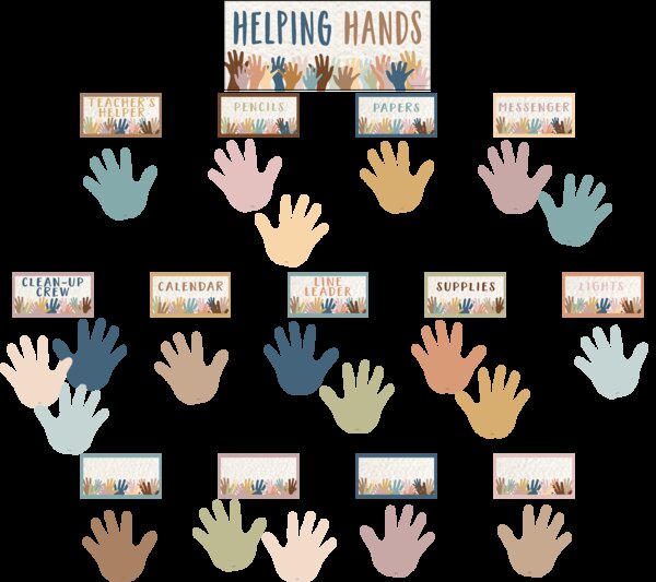 TCR7122 Everyone is Welcome Helping Hands Mini Bulletin Board Image