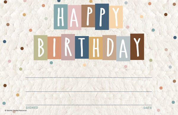 TCR7135 Everyone is Welcome Happy Birthday Awards Image