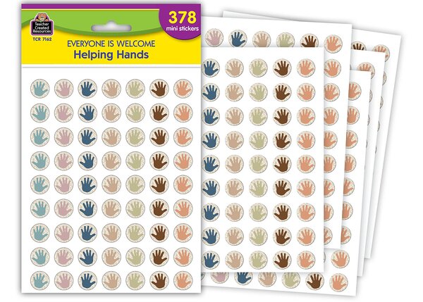 TCR7162 Everyone is Welcome Helping Hands Mini Stickers Image