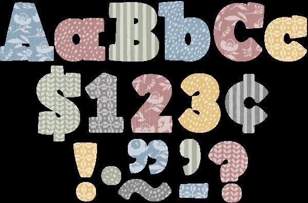 TCR7194 Classroom Cottage Bold Block 4" Letters Combo Pack Image