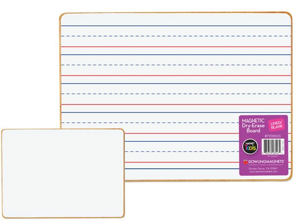 TCR7200025 Double-Sided Magnetic Dry-Erase Board: Lined/Blank Image