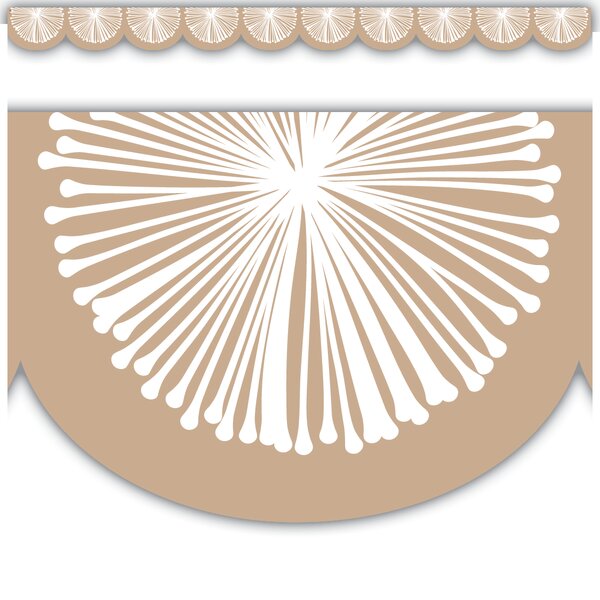 TCR7215 Natural Poms Scalloped Die-Cut Border Trim Image