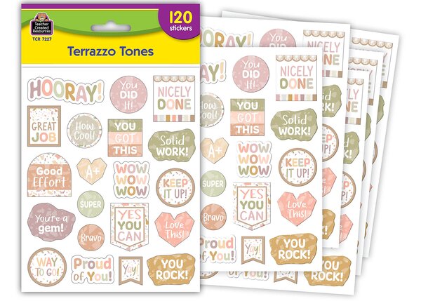 TCR7227 Terrazzo Tones Stickers Image