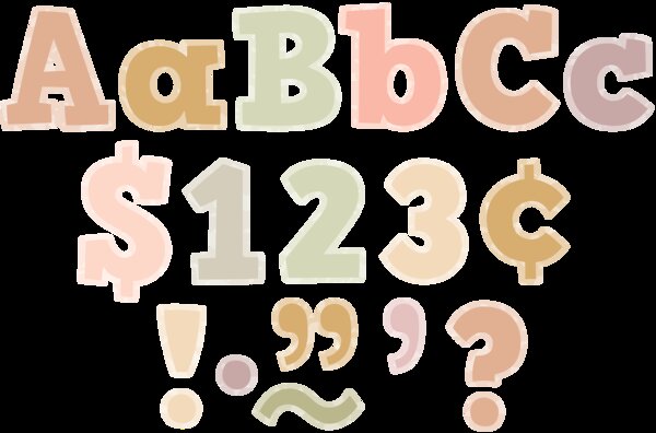 TCR7233 Terrazzo Tones Bold Block 4" Letters Combo Pack Image