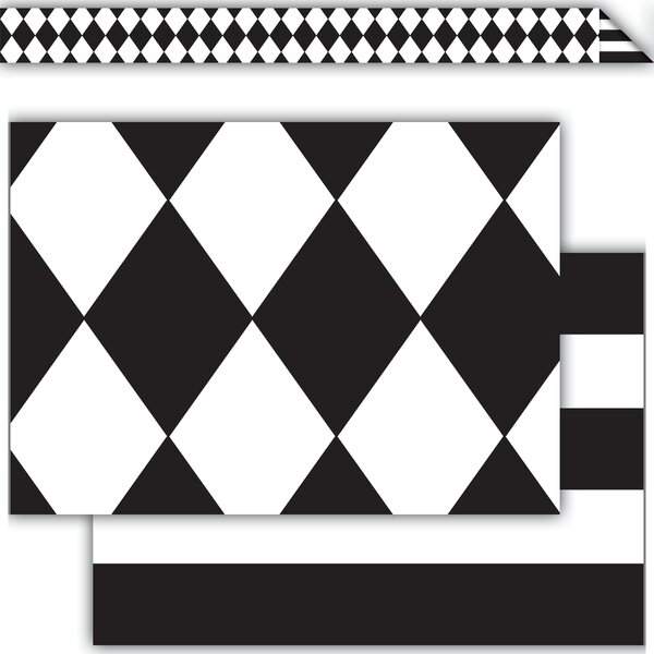 TCR73173 Black & White Diamonds Double-Sided Border Image