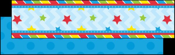 TCR73254 Blue Chevron Stars Ribbon Runner Image