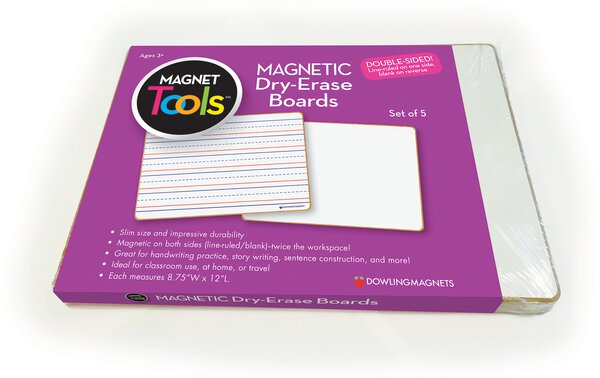 TCR735206 Double-Sided Magnetic Dry-Erase Boards: Lined/Blank, Set of 5 Image
