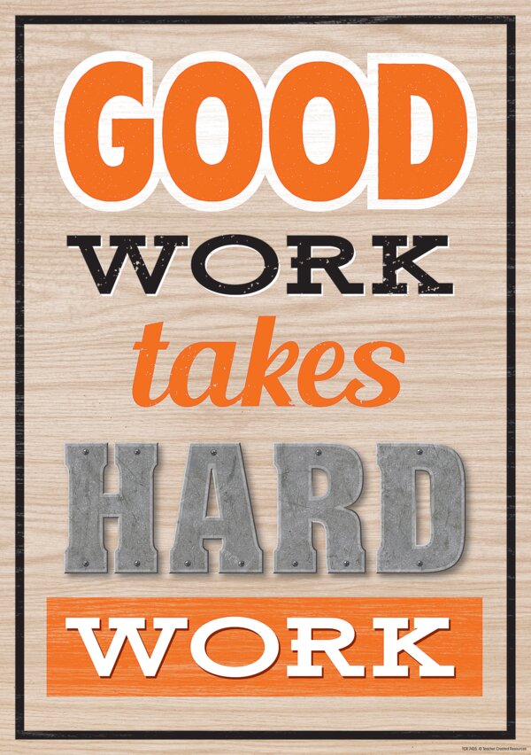 TCR7435 Good Work Takes Hard Work Positive Poster Image