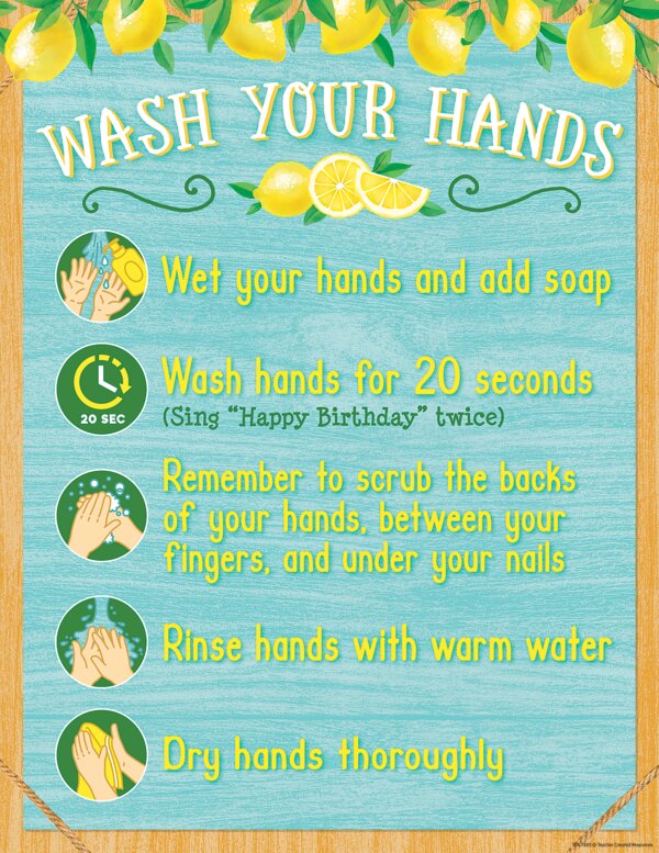 TCR7503 Lemon Zest Wash Your Hands Chart Image