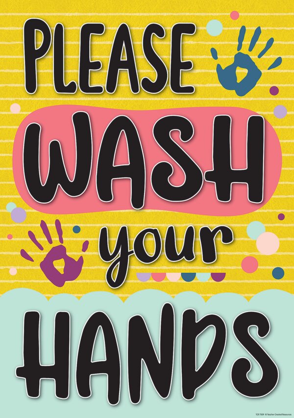 TCR7509 Please Wash Your Hands Positive Poster Image