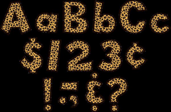 TCR75121 Cheetah 4" Fun Font Letters Image