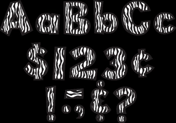 TCR75126 Zebra 4" Fun Font Letters Image