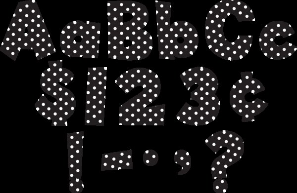 TCR75140 Black/White Dot 4" Fun Font Letters Image