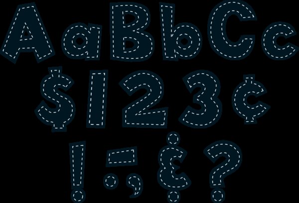 TCR75150 Black Stitch 4" Fun Font Letters Image