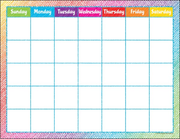 TCR7525 Colorful Scribble Calendar Chart Image