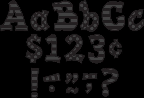 TCR75262 Black Sassy Solids 5" Letters Image