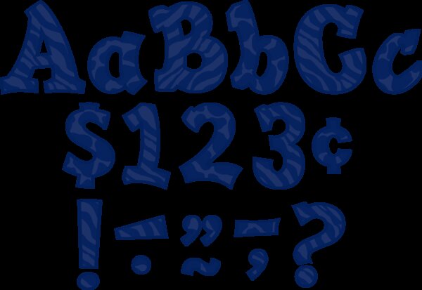 TCR75271 Navy Sassy Animal 5" Letters Image