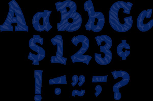 TCR75352 Navy Sassy Animal 3" Letters Image