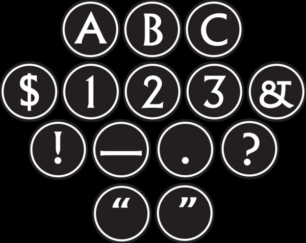 TCR75400 Big Bold Black & White Circle Letters Image